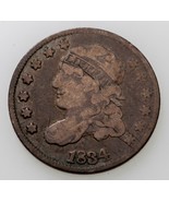 1834 Bust Half Dime in Very Good VG Condition, Light Gray Color, Bold LI... - $89.13