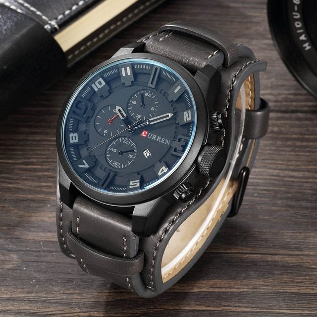 Primary image for relogio masculino CURREN Watch Men Military Watch Mens Watches Leather Sports Wr