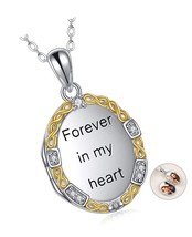 Oval Locket Necklace That Hold Pictures Sterling in My - £112.32 GBP