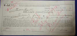 Vintage Reams Brothers Kalamazoo MI Promise To Pay Note 1901 - €8,74 EUR