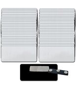 50 BADGE BLANK 1 1/2 X 3 SILVER NAME BADGE KIT (U) TAGS 1/8" CORNERS LABELS - $105.00