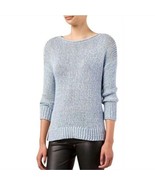 Vince Sweater Marled Knit Boat Neck Drop Shoulder Cotton Blue Womans Small - £30.03 GBP