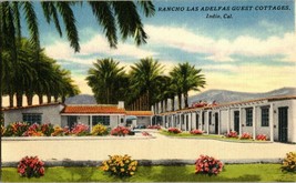 California Postcard Rancho Las Adelfas Guest Cottages Indio CA Vintage RPPC - £7.46 GBP