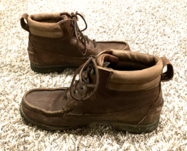 Vintage Eddie Bauer Hiking Boots Mens Size 12 Brown Leather Goretex Chukka Ankle - £37.85 GBP