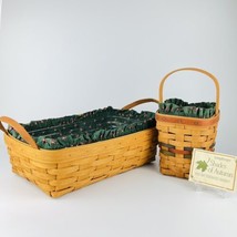 Longaberger 1992 Shades Of Autumn Bittersweet Basket & Lg. Bread Basket, Liners - $48.37