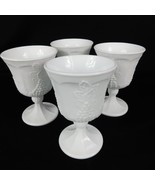 VTG Indiana Colony Milk Glass Harvest Grapes Leaves Footed Goblet Cup Se... - $34.17 CAD