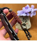 Custom Paracord Lanyard Keychain: Brass Parrot Knife Lanyard - $39.99