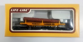 LIFE LIKE HO SCALE FOREST LUMBER CO LOG DUMPING CAR w/ BOX &amp; Logs - $10.88