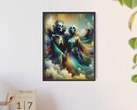 La Muerte Amor Ethereal Skeleton Couple Artwork Poster with Wooden Fram... - $150.00+