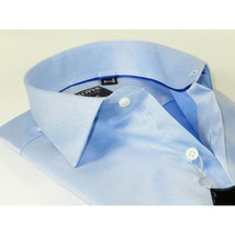 Men's Shirt Christopher Lena PROPER 100% Cotton Wrinkle Free p720ttsr Blue Slim image 5