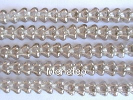 50 6 mm Czech Glass Baby Bell Flower Beads: Silver - Lined - Crystal - £3.13 GBP