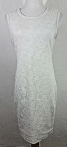 Catherine Malandrino Womens Dress Medium Floral Textured Cream Lurex Sle... - £23.97 GBP