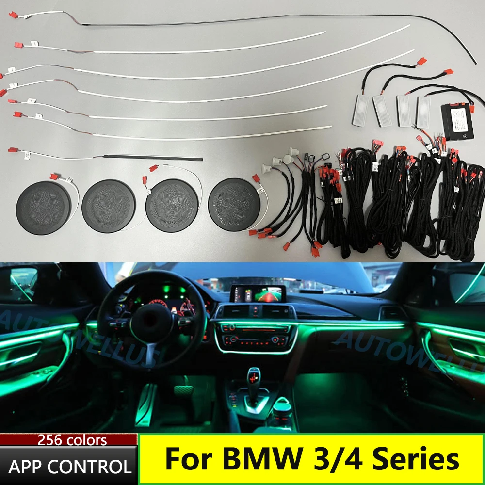 Car LED Ambient Light For BMW 3/4 Series 3GT F30 F31 F32 F34 App Control... - £54.98 GBP+