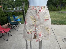 NWT BASS HERTGAGE BEIGE FLORAL PRINT SHORTS 14 - £12.01 GBP