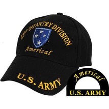 Army 23RD Infantry Division Americal Usa Embroidered Black Military Hat Cap - £29.75 GBP