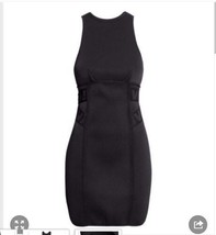 NWT Alexander Wang x H&amp;M Black Neoprene Scuba Sleeveless Bodycon Dress SZ 8 - £155.54 GBP