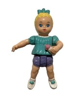 Playskool Dollhouse Blonde Baby Girl Doll Figure with Bottle in Blue &amp; P... - £9.98 GBP