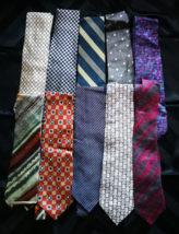 Vintage Designer Silk Mens Tie Lot of 10 Valentino Missoni Geometric Paisley - £47.98 GBP