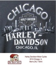 Harley Davidson Motor Cycle 2014 Chicago Illinois Mens 2XL Short Sleeve ... - £14.91 GBP