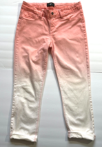 Cello Jeans Women Pink Ombre Cropped cuff Low rise womens size 9 - £12.48 GBP
