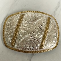 Vintage Award Design Medals Silversmith Silver Plate Western Belt Buckle - £38.93 GBP