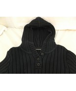 DISCONTINUED DKNY Jeans Navy Blue Knit Hooded WARM Sweater Women&#39;s Medium - $45.45 CAD