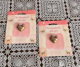 American Greetings Grandma Two Heart Shaped Pins Love Grandmother Brand New - £8.22 GBP