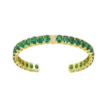 Bracelet For Women Luxury Fashion Jewelry Green Natural Stone Cuff Charm  Hard B - £53.46 GBP
