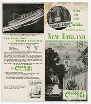 Colonial Line Brochure After NY Fair Cruise 1939 New England Arrow Comet... - $17.82