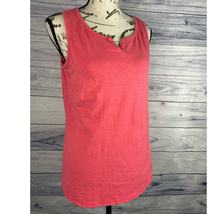 Talbots Tank Top Womens S Pink Sleeveless Scoop Split Neck Cotton Soft Stretch - £10.15 GBP