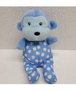 Garanimals Blue Polka Dot Monkey Plush Rattle Lovey Stuffed Soft Baby To... - $18.04