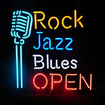 New Rock Jazz Blues OpenLamp Bar Light Decor Artwork Beer Neon Sign 24&quot;x20&quot; - £197.13 GBP