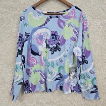 Habitat Clothes To Live In Shirt Women L Colorful Paisley Floral Artsy Maximal - £30.59 GBP