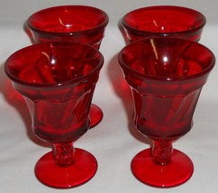 Set (4) Fostoria Glass JAMESTOWN RUBY PATTERN Glass Wine Stems - £37.89 GBP