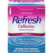 Refresh Celluvisc Lubricating Eye Gel, 0.01 fl oz, 30 Ct - Dry Eyes.. - £31.64 GBP