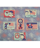 Vintage Patriotic Stickers: 2 x Dick Tracy, 2 x Popeye, 2 x Bozo New Lot... - £6.40 GBP