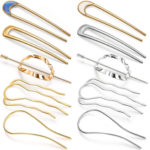 10 Pieces Metal U-Shape Oval Side Comb Hairpin Hair Fork Clip Stick Hair... - $22.51