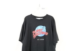 Vintage 90s Planet Hollywood Mens XL Faded St Louis Spell Out T-Shirt Black USA - £31.07 GBP