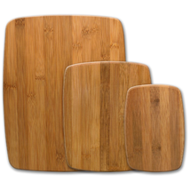  3-Piece Kitchen Cutting Board Set Reversible Chopping Boards Wood Bamboo - £21.10 GBP