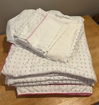 Vtg JC Penney Tulip 70s Floral Full Comforter Sheet Set Mini Flowers Pink - $1,875.84 MXN