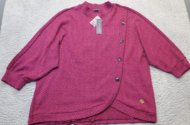 Vintage Adrienne Vittadini Sweater Womens XL Multi Chevron Cliside Button Front - $23.12