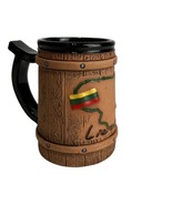 Lithuania Flag Suvena D. Laskovia Hand Made Ceramic Barrel Mug Cup Stein - $44.54