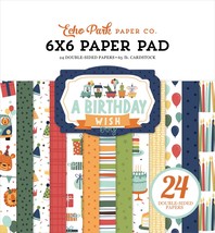 Echo Park Double-Sided Paper Pad 6&quot;X6&quot; 24/Pkg-A Birthday Wish Boy - £11.63 GBP