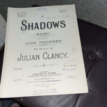 Shadows Sheet Music By Fricksen &amp; Clancy 1905 - £4.85 GBP