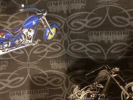 OOP 2004 American Chopper Motorcycle 100% Black Cotton Fabric One Yard Mask - £18.18 GBP