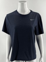 Nike Tee Shirt Top Size Large Dark Blue Short Sleeve Dri Fit Short Sleev... - $14.85
