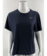 Nike Tee Shirt Top Size Large Dark Blue Short Sleeve Dri Fit Short Sleev... - $272.41 MXN