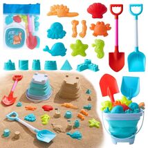 Beach Toys for Kids 19 PCS Sandcastle Set Bucket Shovel Mesh Bag - $275.04 MXN Beach Toys for Kids 19 PCS Sandcastle Set Bucket Shovel Mesh Bag - $275.04 MXN