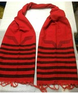 NEW TRADITIONAL HANDMADE UNISEX RED LONG SCARF-WEAVINGLOOM SHAWL-RED NEC... - $24.75