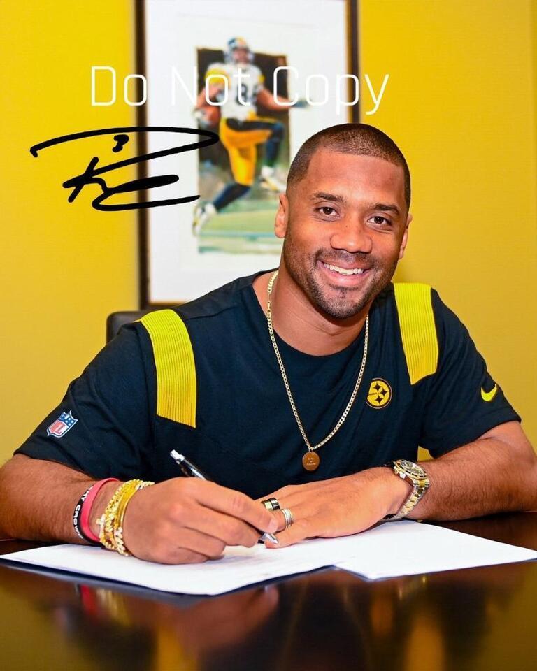 RUSSELL WILSON SIGNED 8X10 PHOTO AUTOGRAPHED REPRINT PITTSBURGH STEELERS - £15.97 GBP